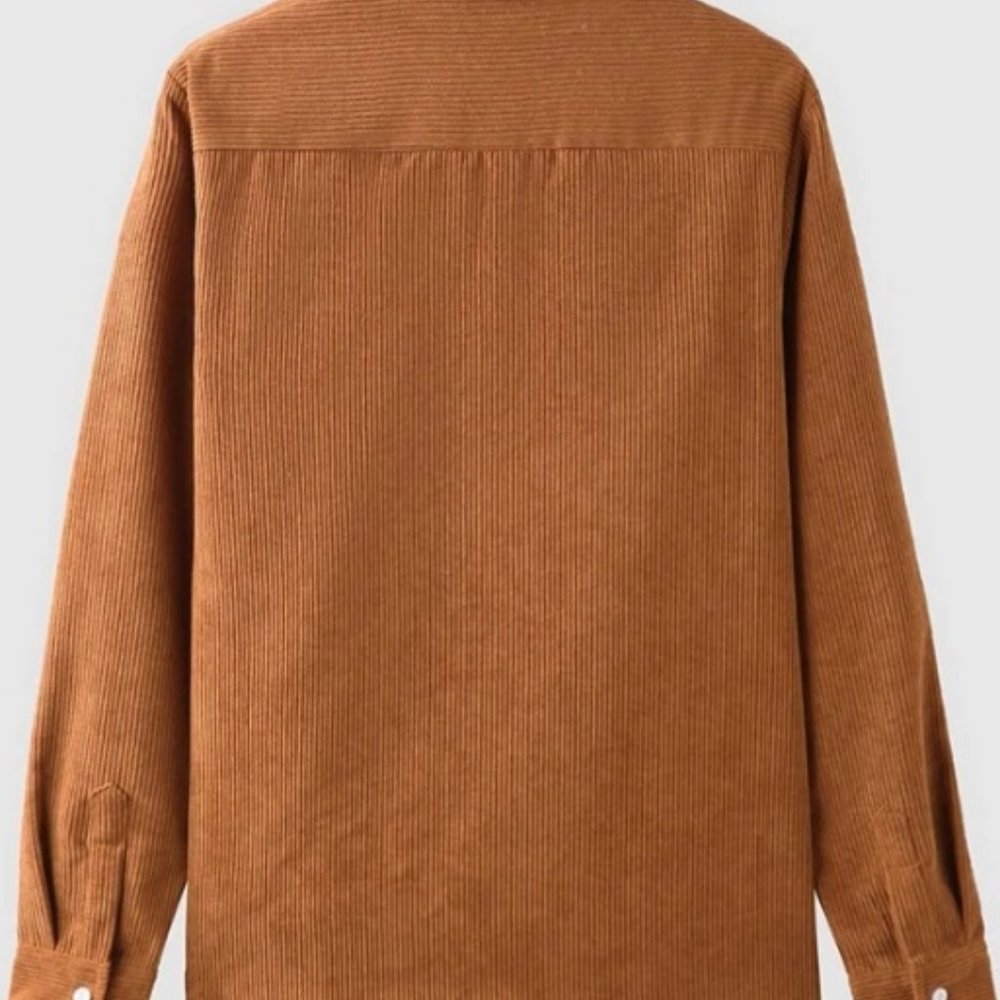 Corduroy Button Through Men's Shirt With Flap Pock - Picture 7 of 7